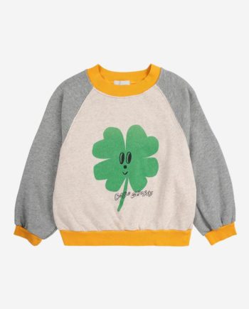 BOBO CHOSES | Lucky Clover ranglan sweatshirt HEATHER GREY