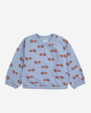 BOBO CHOSES BABY | Race Car all over sweatshirt light blue