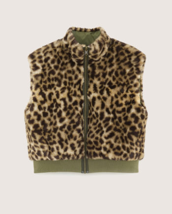 BELLEROSE | BODYWARMER REVERSIBLE HERONE LEOPARD ARMY