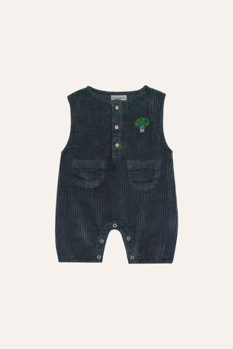 THE CAMPAMENTO BABY | Grey Corduroy Baby Romper