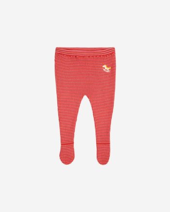 BOBO CHOSES BABY | Rocking Horse knitted footed leggings RED