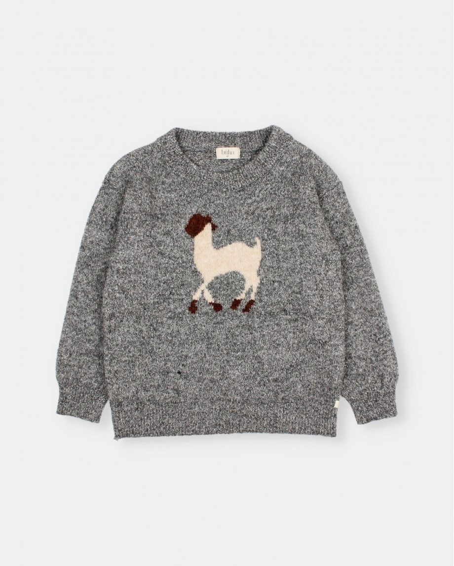 BÚHO | LLAMA Jumper Grey melange