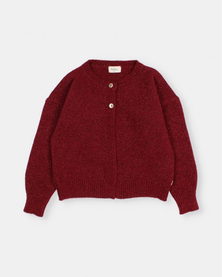 BÚHO | Lurex Cardigan Burgundy