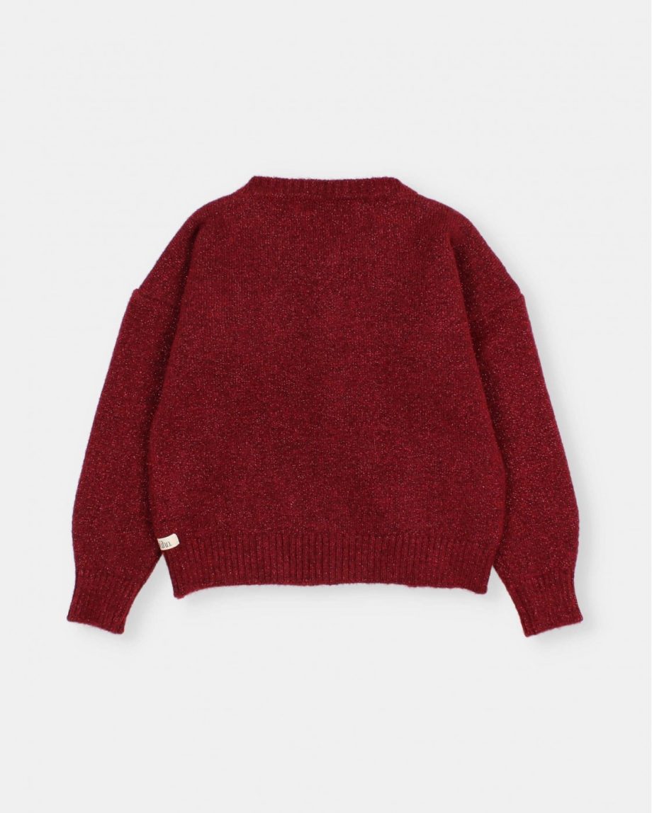 BÚHO | Lurex Cardigan Burgundy