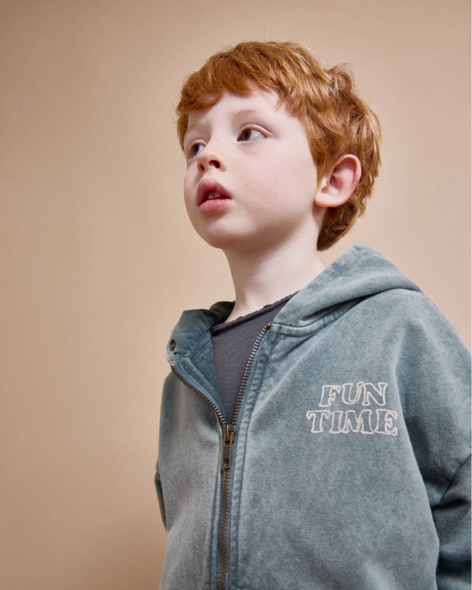 BÚHO | Fleece hoodie zip Slate Green