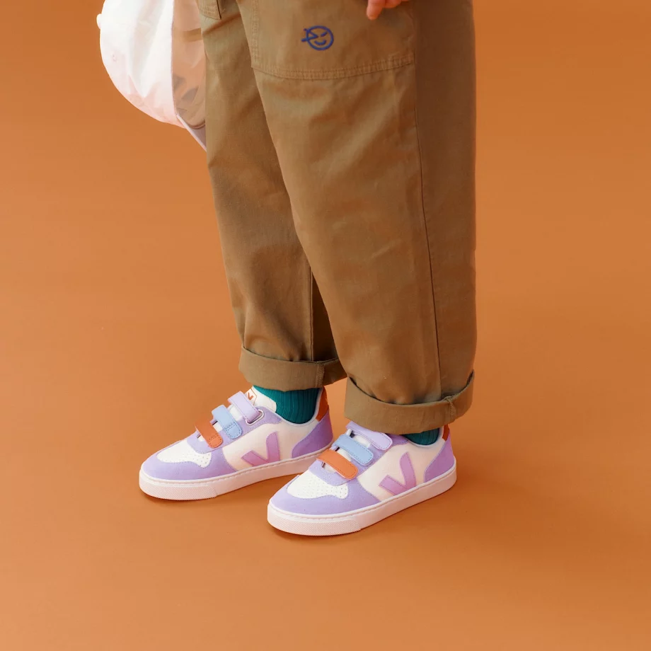 VEJA | V-10 LEATHER CASHEW MULTICO ORCHID