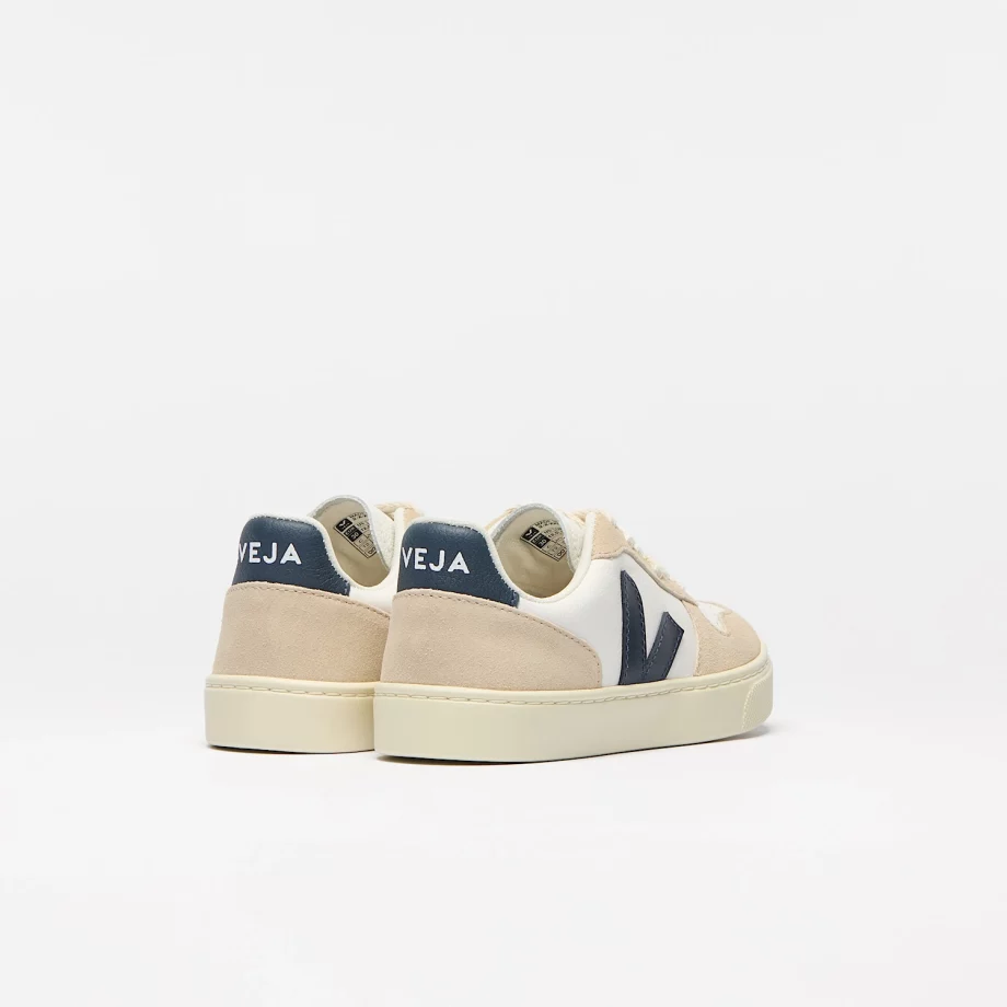 VEJA TEENS | V-10 LEATHER WHITE NAUTICO ALMOND