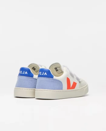 VEJA | V-12 LEATHER WHITE MULTICO ORANGE FLUO