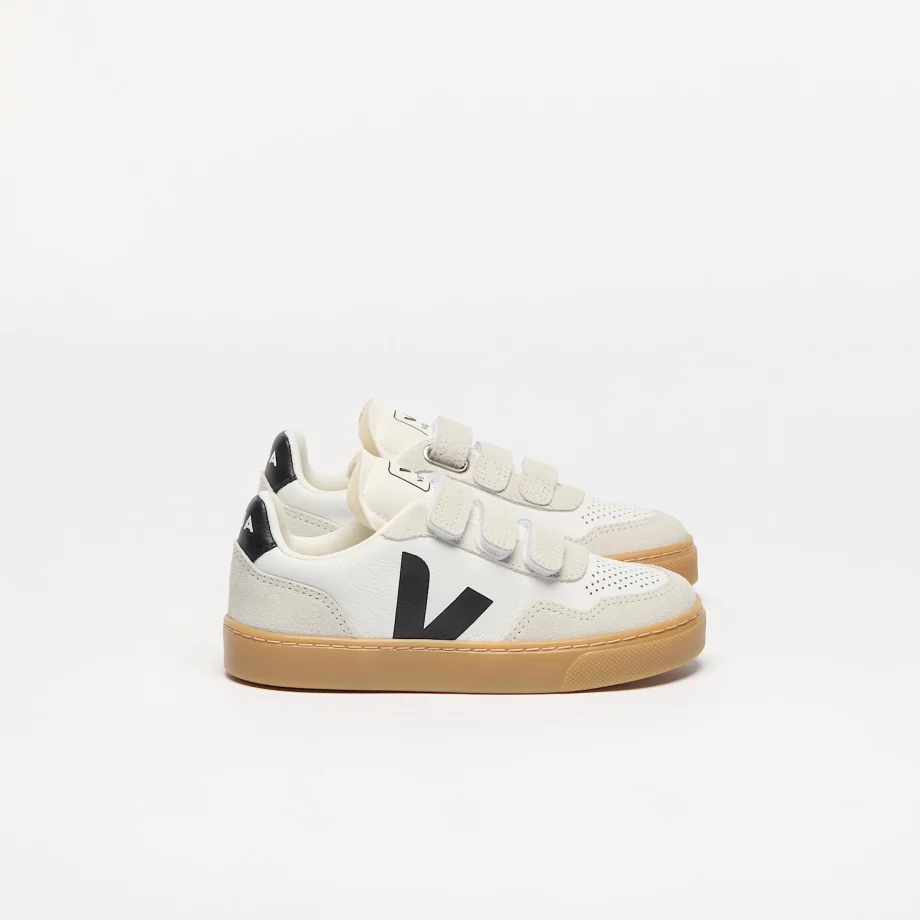VEJA TEENS | V-90 LEATHER WHITE BLACK NATURAL