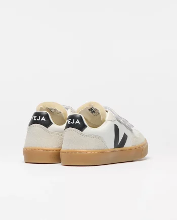 VEJA TEENS | V-90 LEATHER WHITE BLACK NATURAL