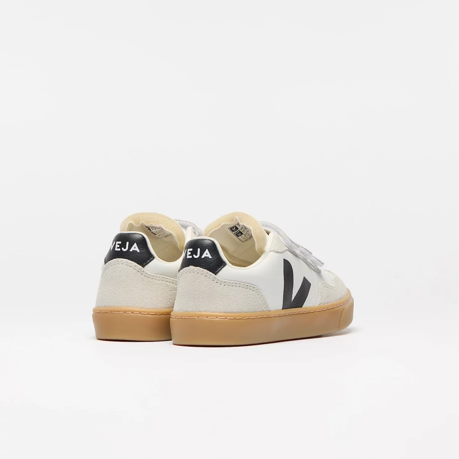VEJA TEENS | V-90 LEATHER WHITE BLACK NATURAL