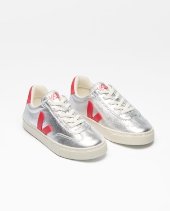 VEJA | VOLLEY ELASTIC LACES LEATHER SILVER PEKIN