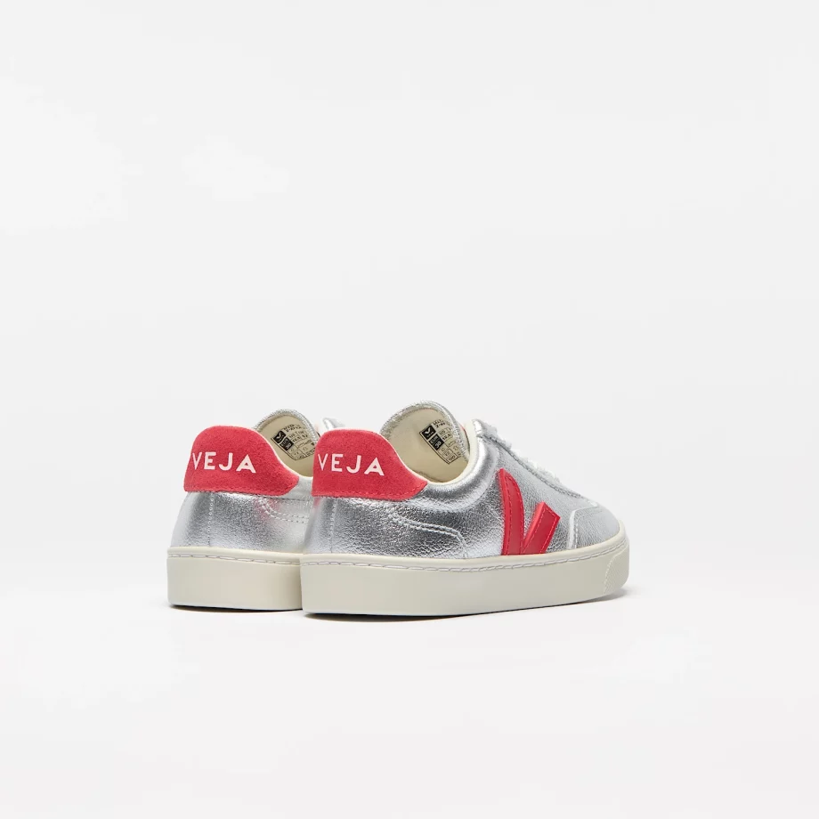 VEJA | VOLLEY ELASTIC LACES LEATHER SILVER PEKIN