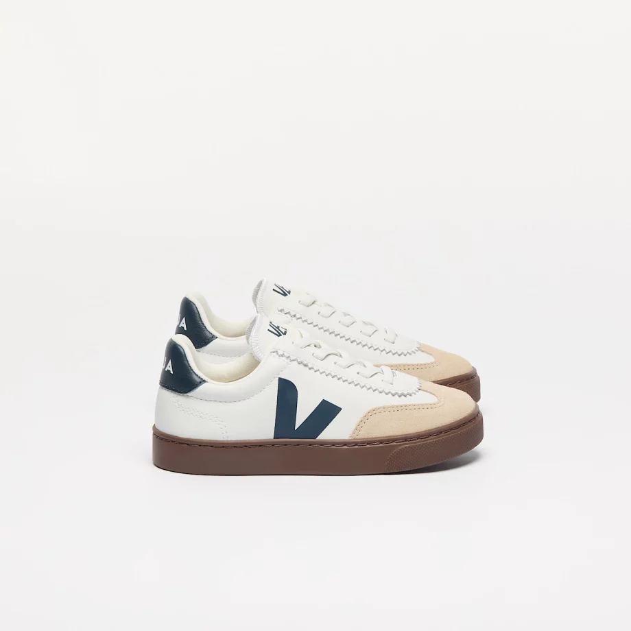 VEJA | VOLLEY ELASTIC LACES LEATHER WHITE NAUTICO BARK