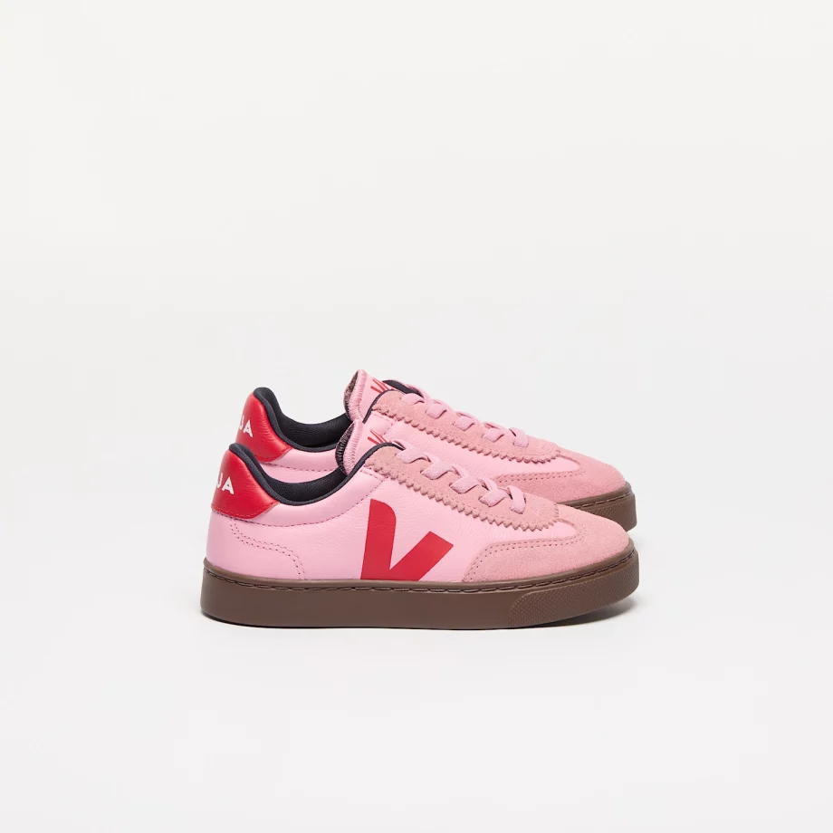 VEJA | VOLLEY ELASTIC LACES LEATHER GUIMAUVE PEKIN BARK