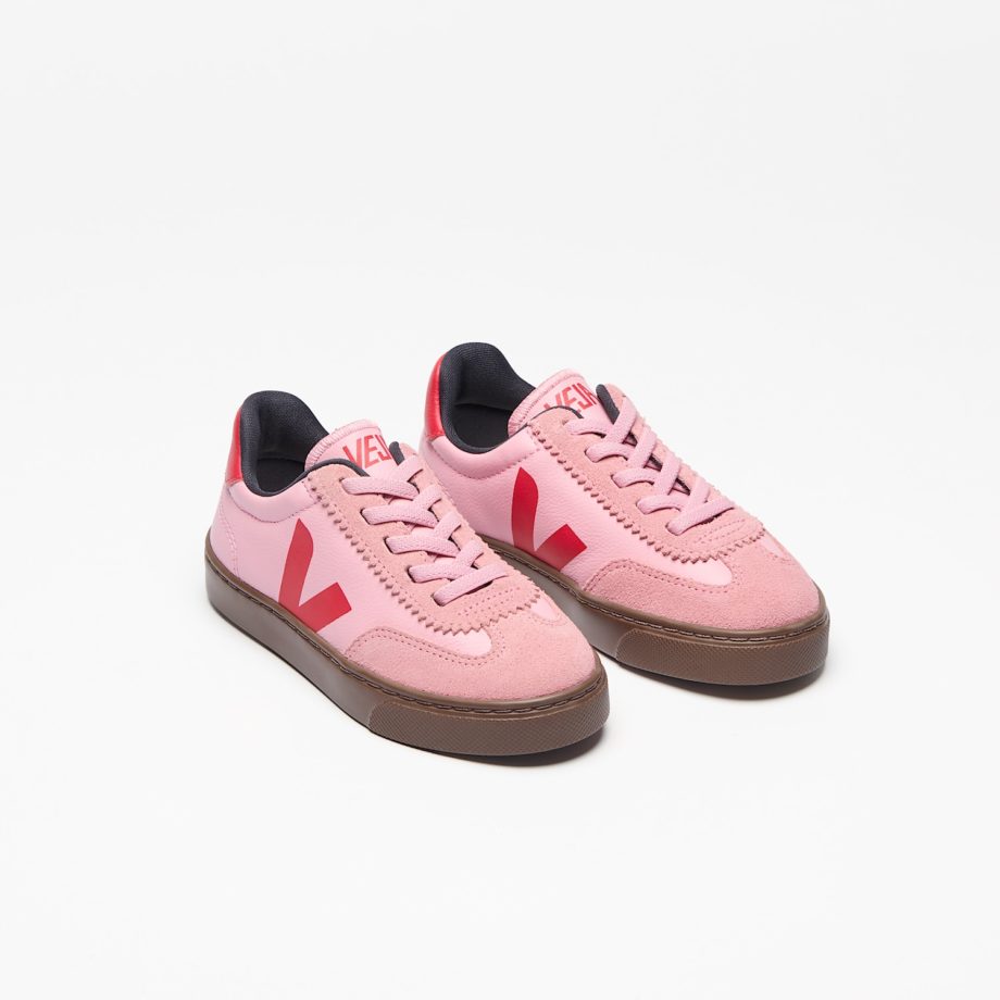 VEJA | VOLLEY ELASTIC LACES LEATHER GUIMAUVE PEKIN BARK