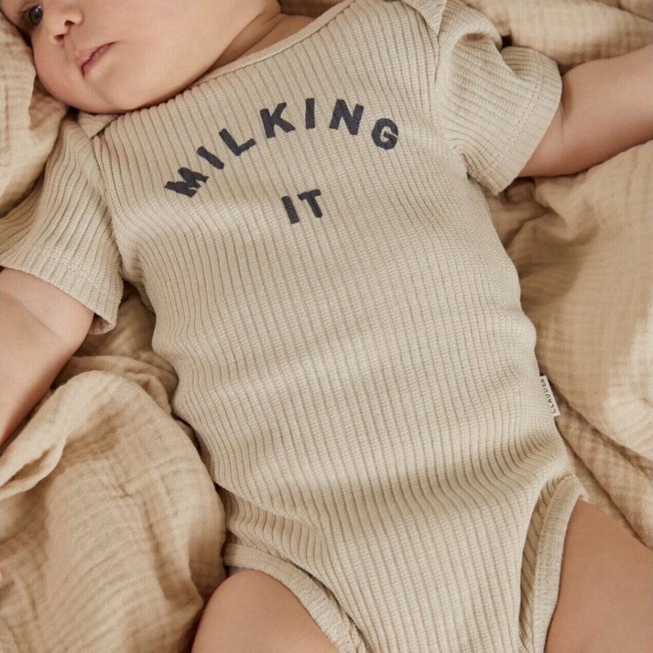 CLAUDE & CO | Milking It Bodysuit short sleeves - Oat