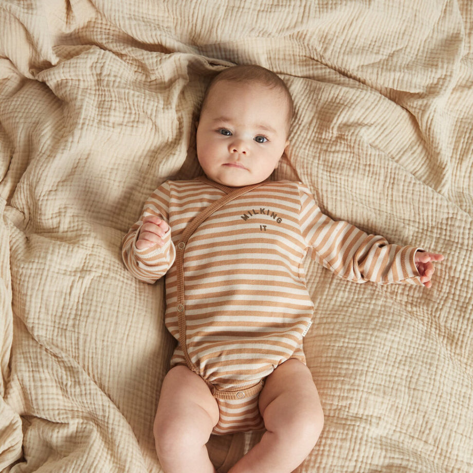 CLAUDE & CO | Trevi Clay Stripe Wrap Bodysuit