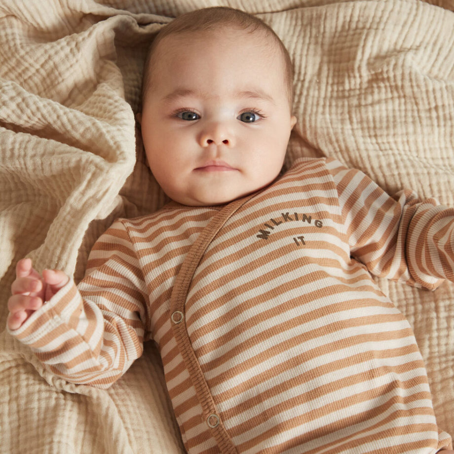 CLAUDE & CO | Trevi Clay Stripe Wrap Bodysuit