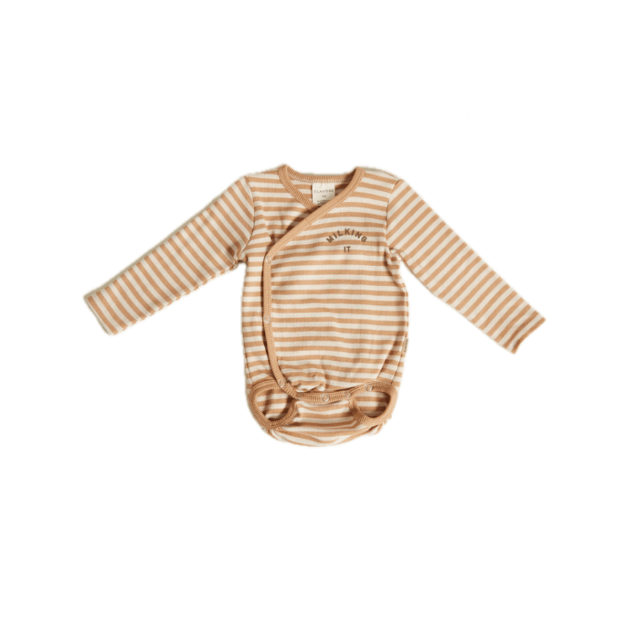 CLAUDE & CO | Trevi Clay Stripe Wrap Bodysuit