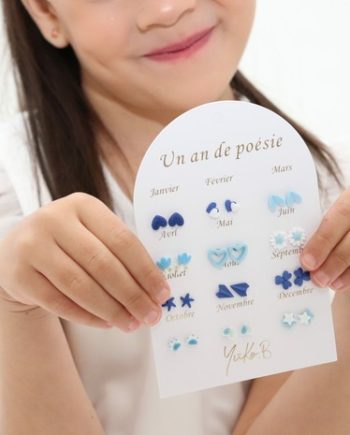 YUKO B | PACK DE 12 BOUCLES D'OREILLES  - bleu