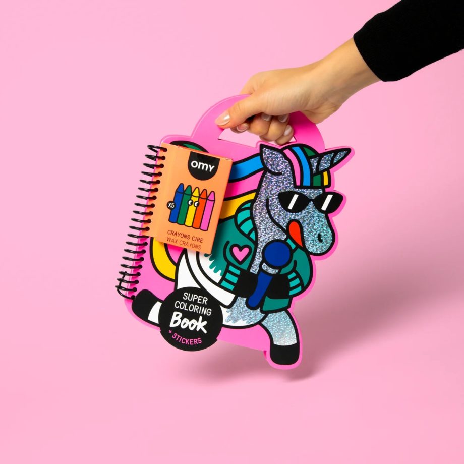 OMY | Super Coloring & Stickers Book -Licorne