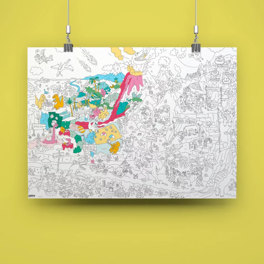 OMY | Dinos - Poster géant à colorier