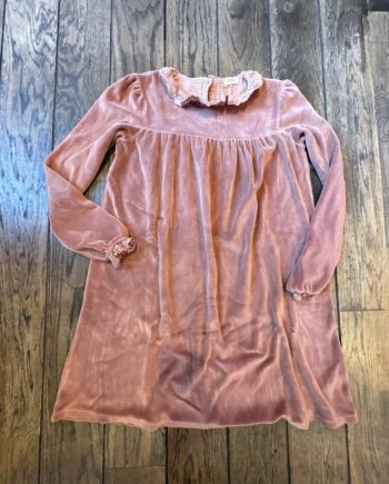 SECOND LIFE | Robe Buho 10 ans velours lisse vieux rose