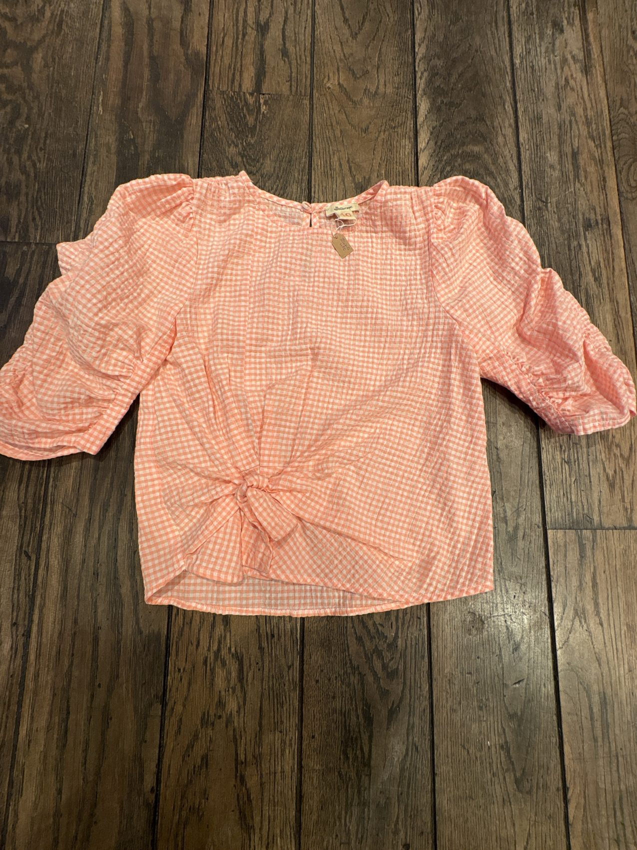 SECOND LIFE | blouse Bellerose vichy corail fluo 10 ans