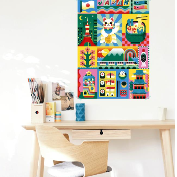POPPIK | Poster créatif + 270 stickers JAPON (8-99 ans)
