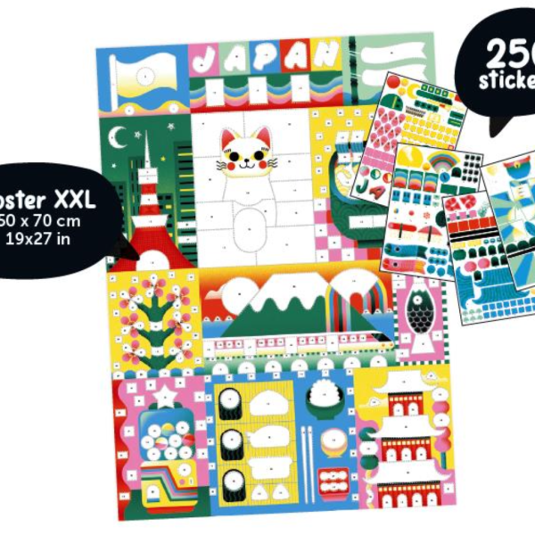 POPPIK | Poster créatif + 270 stickers JAPON (8-99 ans)