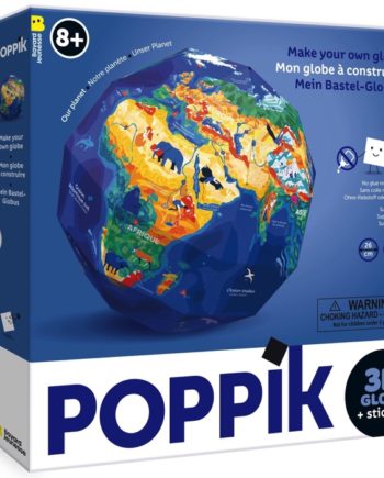 POPPIK | Globe à construire + 46 stickers NOTRE PLANÈTE (8-14 ans)