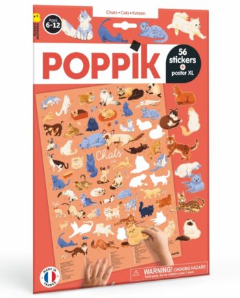 POPPIK | Poster à compléter + 56 stickers CHATS (6-12 ans)