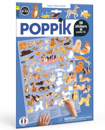 POPPIK | Poster à compléter + 58 stickers CHIENS (6-12 ans)