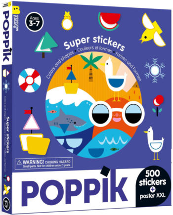 POPPIK | poster XXL + 500 stickers COULEURS ET FORMES (3 – 7 ANS)