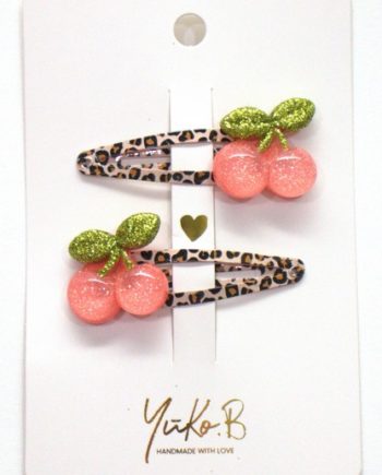 YUKO B | BARRETTES CERISE LEOPARD