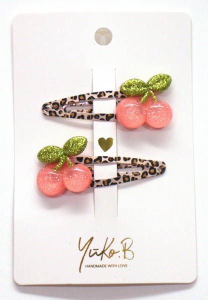 YUKO B | BARRETTES CERISE LEOPARD