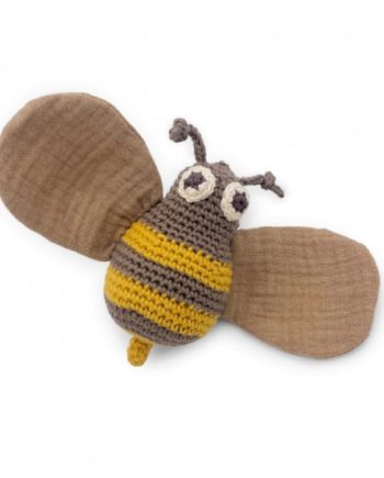 MYUM | Jouet apaisant vibrant « abeille » en crochet en Cotton bio