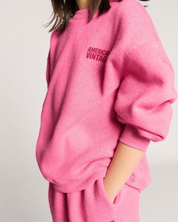 AMERICAN VINTAGE | SWEAT-SHIRT EVONA COL ROND FRAMBOISINE SURTEINT