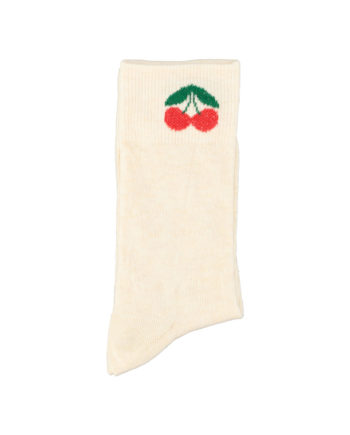 PIUPIUCHICK | socks | ecru w/ cherry print