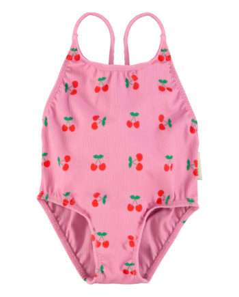 PIUPIUCHICK | swimsuit w/ crossed straps | pink w/ cherries allover