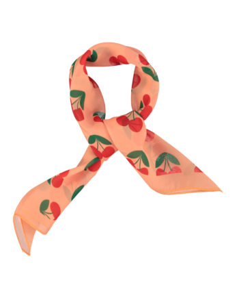 PIUPIUCHICK | silky bandana | coral w/ cherries allover