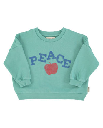 PIUPIUCHICK | sweatshirt | turquoise w/ "peace" print