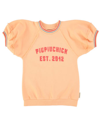 PIUPIUCHICK | sweatshirt dress | peach "piupiuchick" print