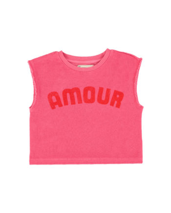 PIUPIUCHICK | sleeveless top | pink  w/ "amour" print