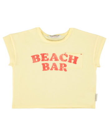 PIUPIUCHICK | t'shirt | light yellow w/ "beach bar" print
