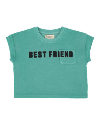 PIUPIUCHICK | t'shirt | turquoise w/ "best friend" print