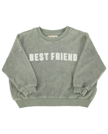 PIUPIUCHICK | sweatshirt | washed green w/ "best friend" print