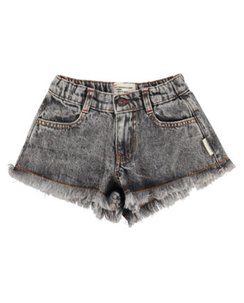 PIUPIUCHICK | shorts w/ fringes | washed black denim