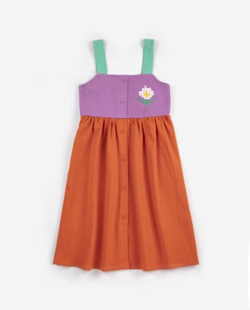BOBO CHOSES | Pixel Daisy color block woven dress